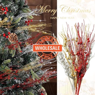 30 Pack Artificial Red Berry Stems 8.9Inch Christmas Red Berry