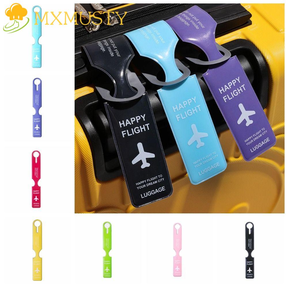 MXMUSTY Airplane Suitcase Tag, Address Label Boarding Pass PVC Luggage
