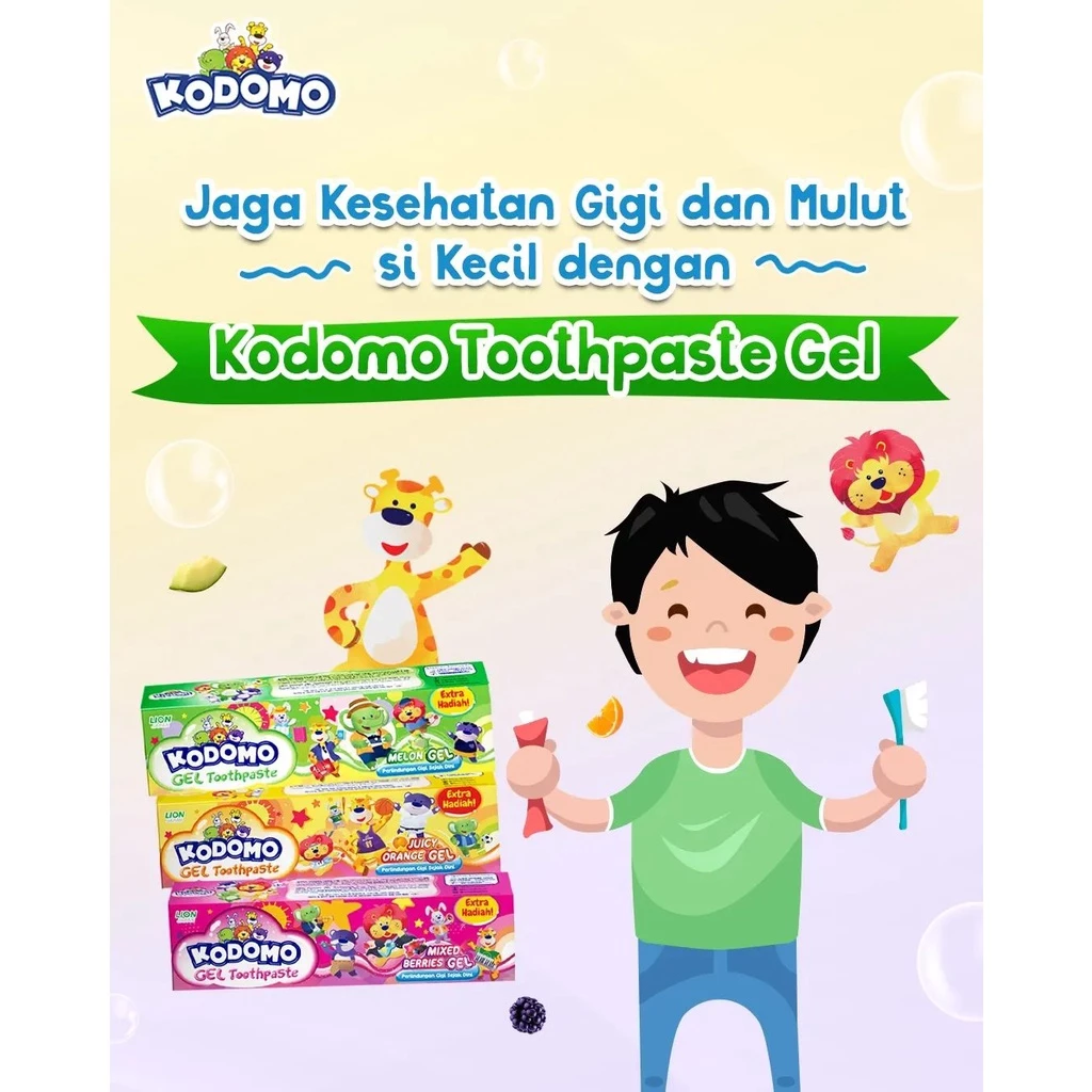 Kodomo Pasta Gigi Orange Tube 45 gr x6 - Gambar 3