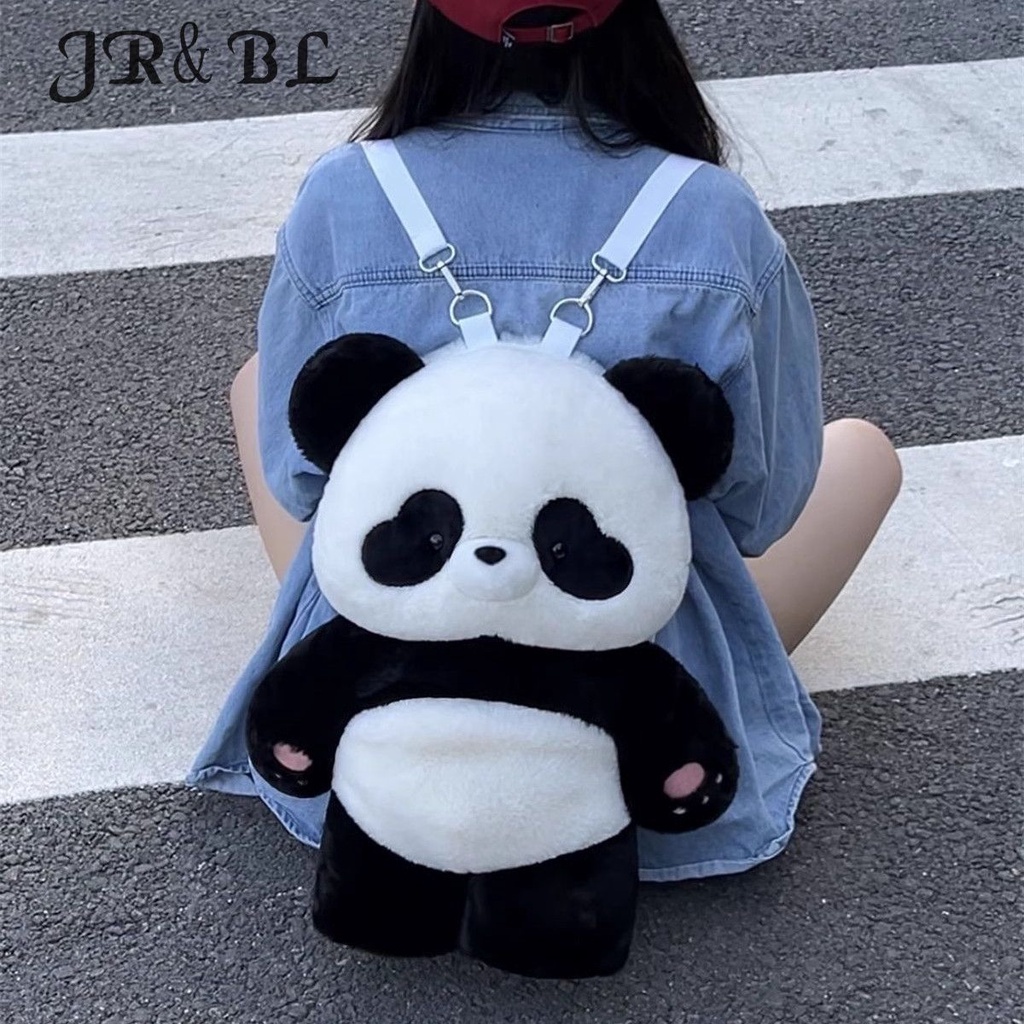 Panda Backpack Hot Girl Cartoon Backpack Bag Plush Doll Travel Two ...