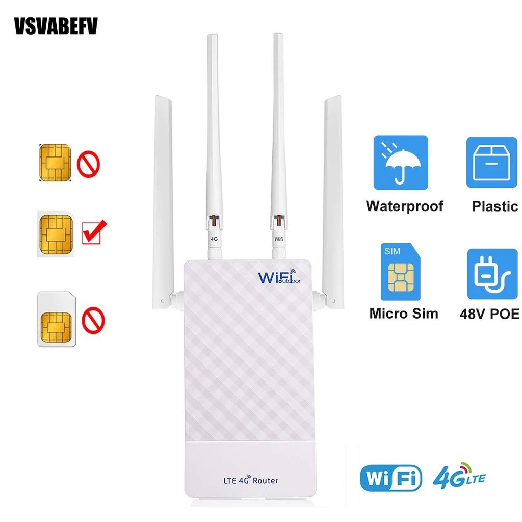 Outdoor Router 4G LTE SIM Waterproof WiFi Router Port Forwarding DMZ
