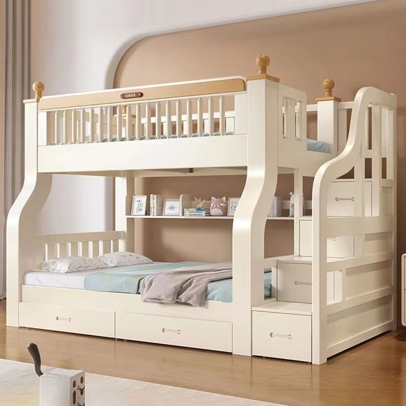 {Sg Sales} Double Decker Bed Frame Double Bed Loft Bed Wooden Bunk Bed