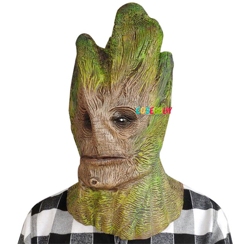 Guardians of The Galaxy Groot Cosplay Tree Latex Mask Headgear ...