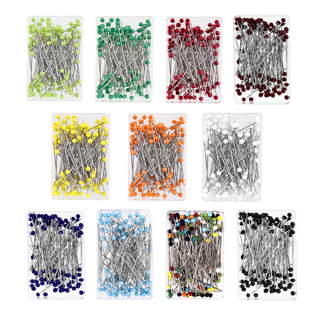 100Pcs/Box Sewing Pins 38mm Ball Glass Head Pins Straight Quilting Pins for  Fabric Dressmaker Jewelry DIY Craft Decor