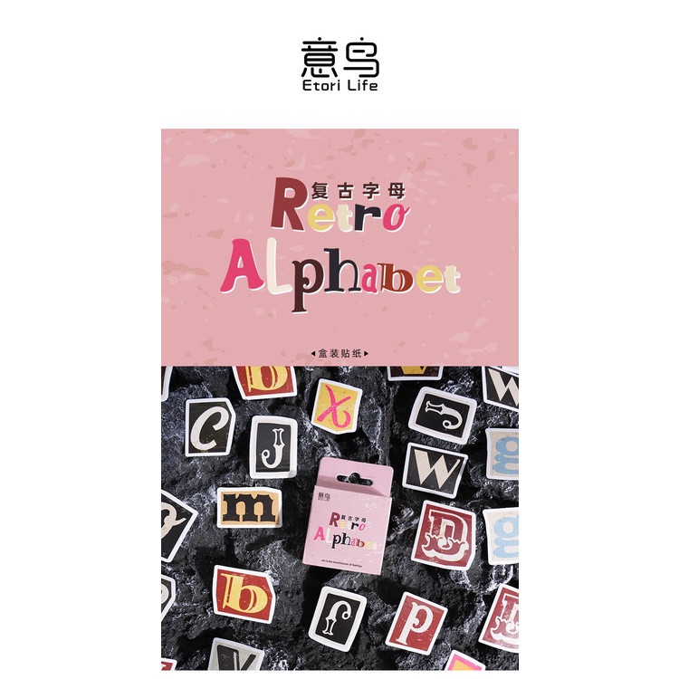 46 Pcs vintage Alphabet Letter Stickers Self Adhesive Alphabet Number ...