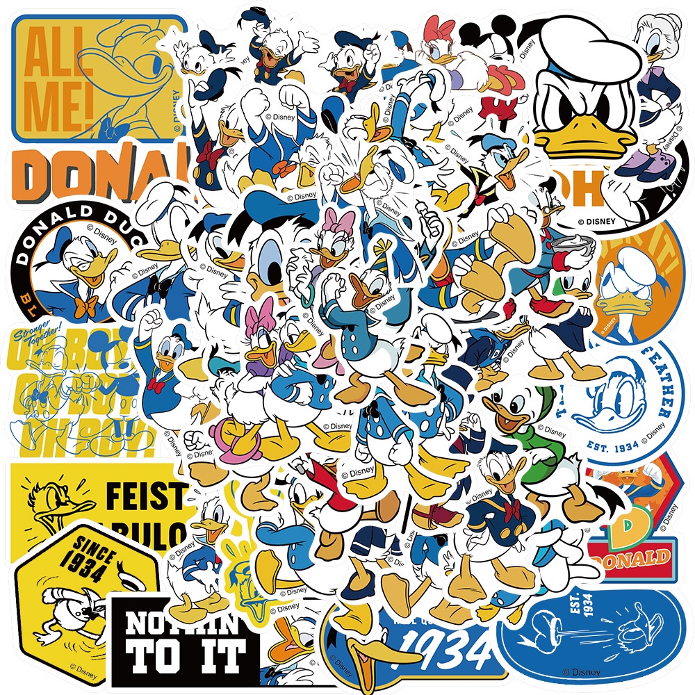(Authorized) 50 pcs Donald Duck Cartoon Waterproof PVC Stickers ...