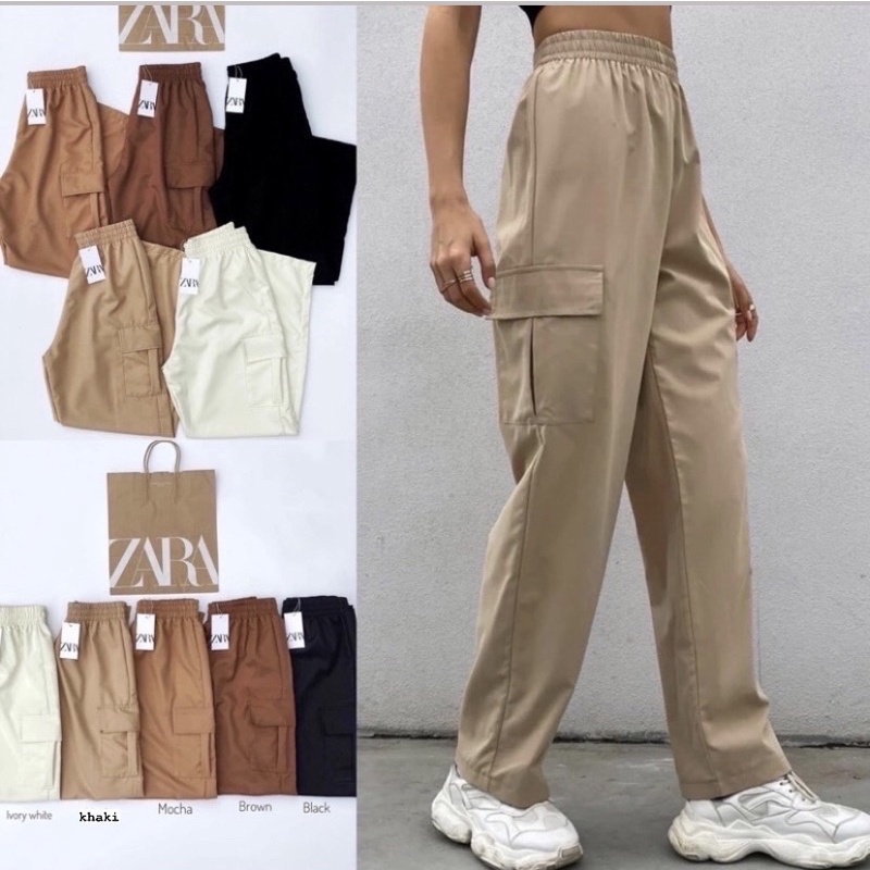 Cargo Pants With Two Side Pockets For Women | Shopee Singapore