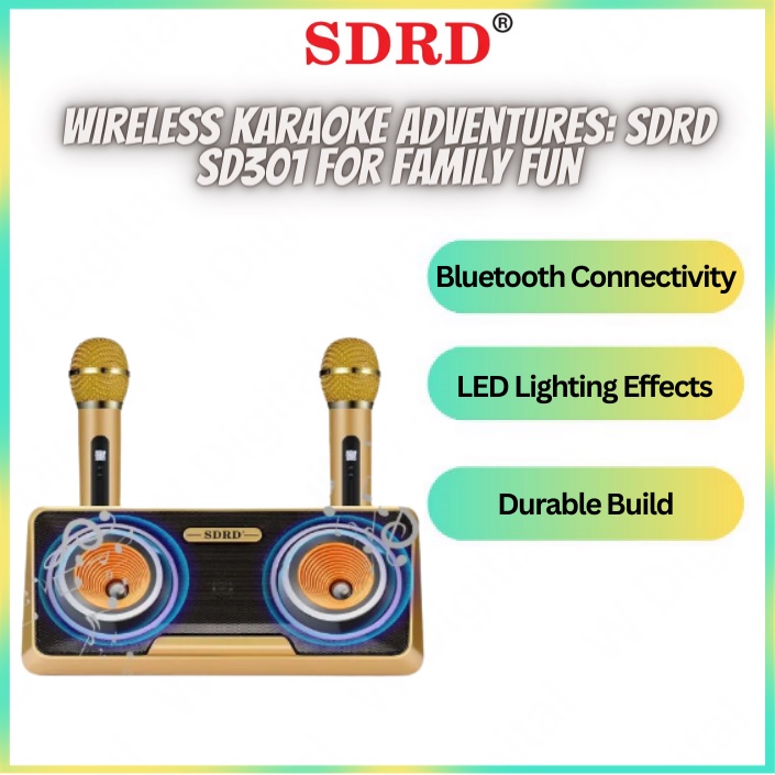 SD301 Karaoke Bluetooth Speaker Dual Microphone Portable Speaker System ...