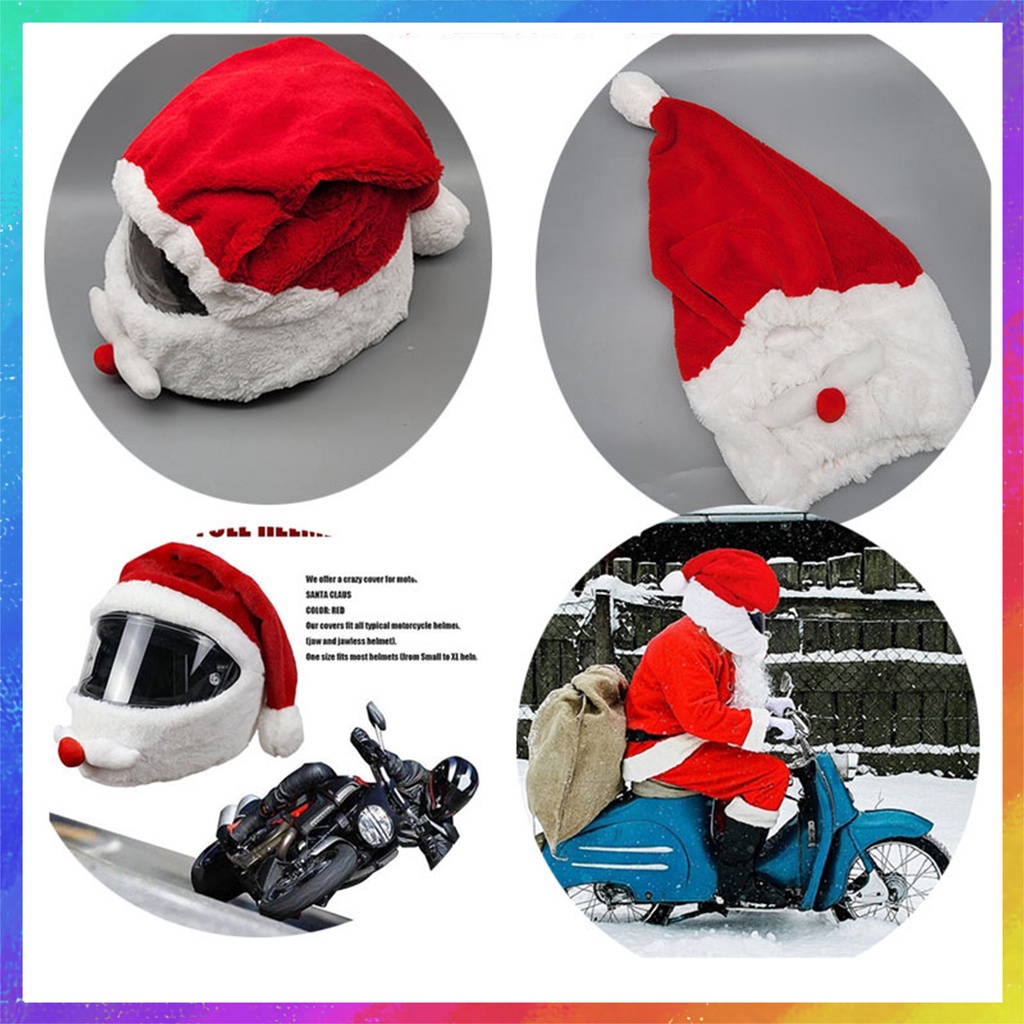 [W&S] Motorcycle Helmet Cover/Christmas Hat/Crazy Funny Santa Claus