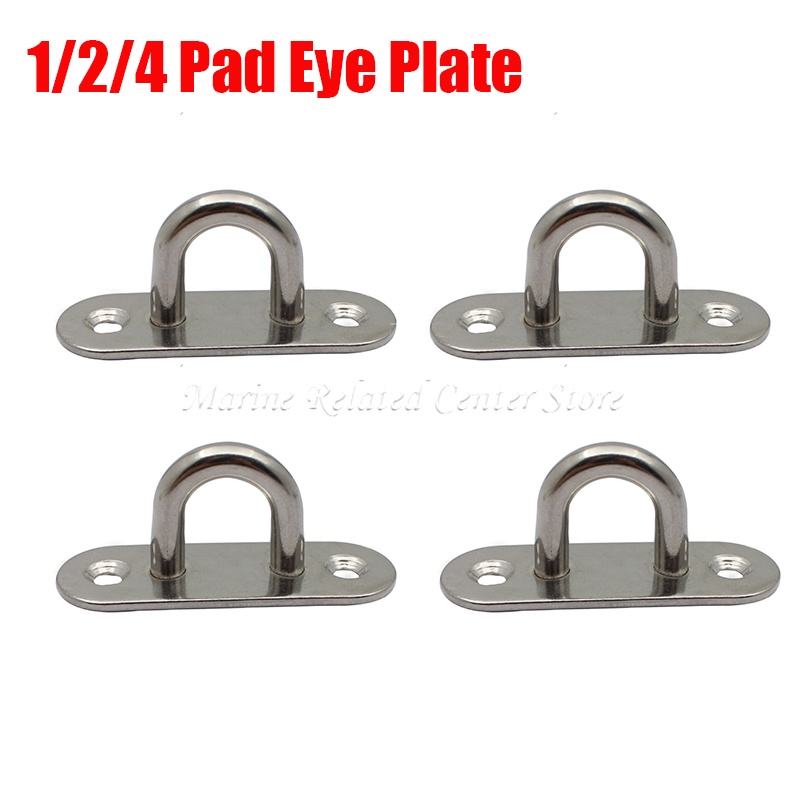 Buy Hulless 1.4 x 1.2 Inch 304 Stainless Steel Ceiling Hook Pad Eye