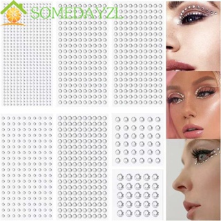 6mm Kids Self Adhesive Diamond Face Earring Stickers 3D Gem Stickers Jewel  Rhinestone Eyeshadow Sticker for Girl DIY Decor