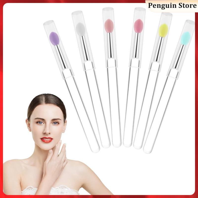 Small Lip Brush with Lid 6 Pcs Tint Makeup Applicator Scrub Applicators hainesi Shopee Singapore