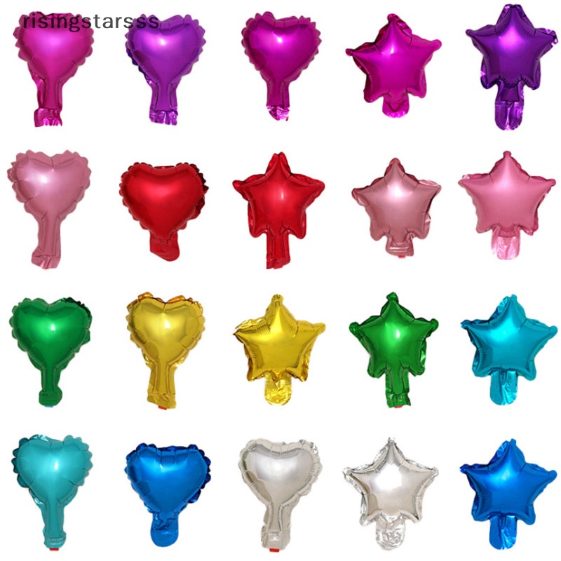 【rgsg】 10pcs 5 Inch Mini Heart Pentagram Foil Balloons Wedding Room