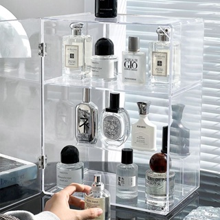 Acrylic Perfume Cosmetic Box Transparent Makeup Jewelry Display Stand Home  Storage Box Perfume Holder Cosmetic Organizer