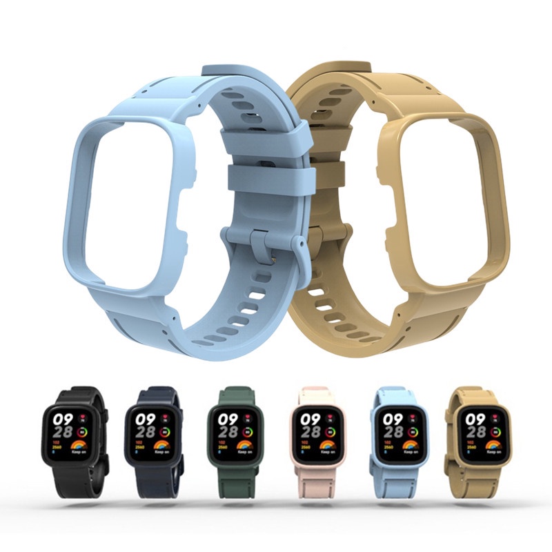 Silicone Strap with Case for Redmi Watch 3 Active Replacement Sport Wrist band Bracelet Redmi Watch 3