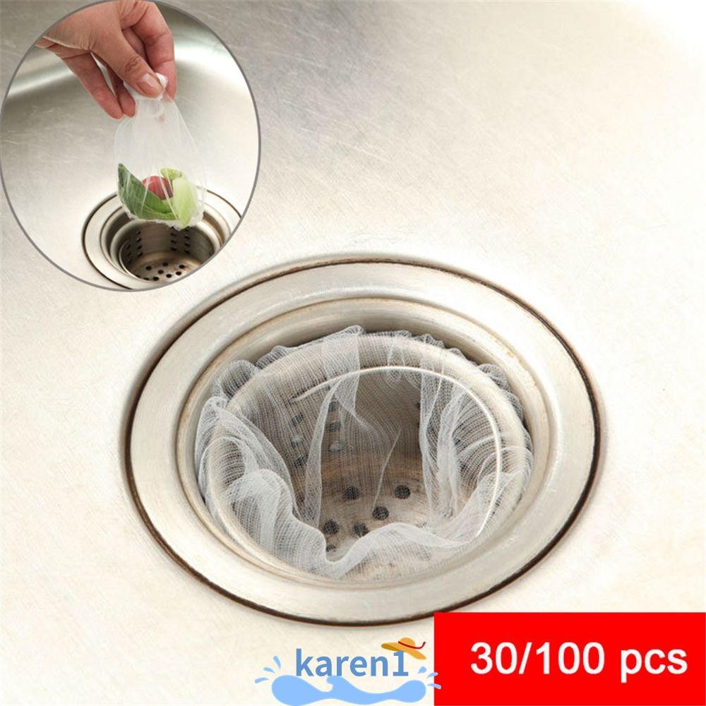 KA 30/100 Pcs Kitchen Drain Sewer Disposable Debris Clogging Prevent ...