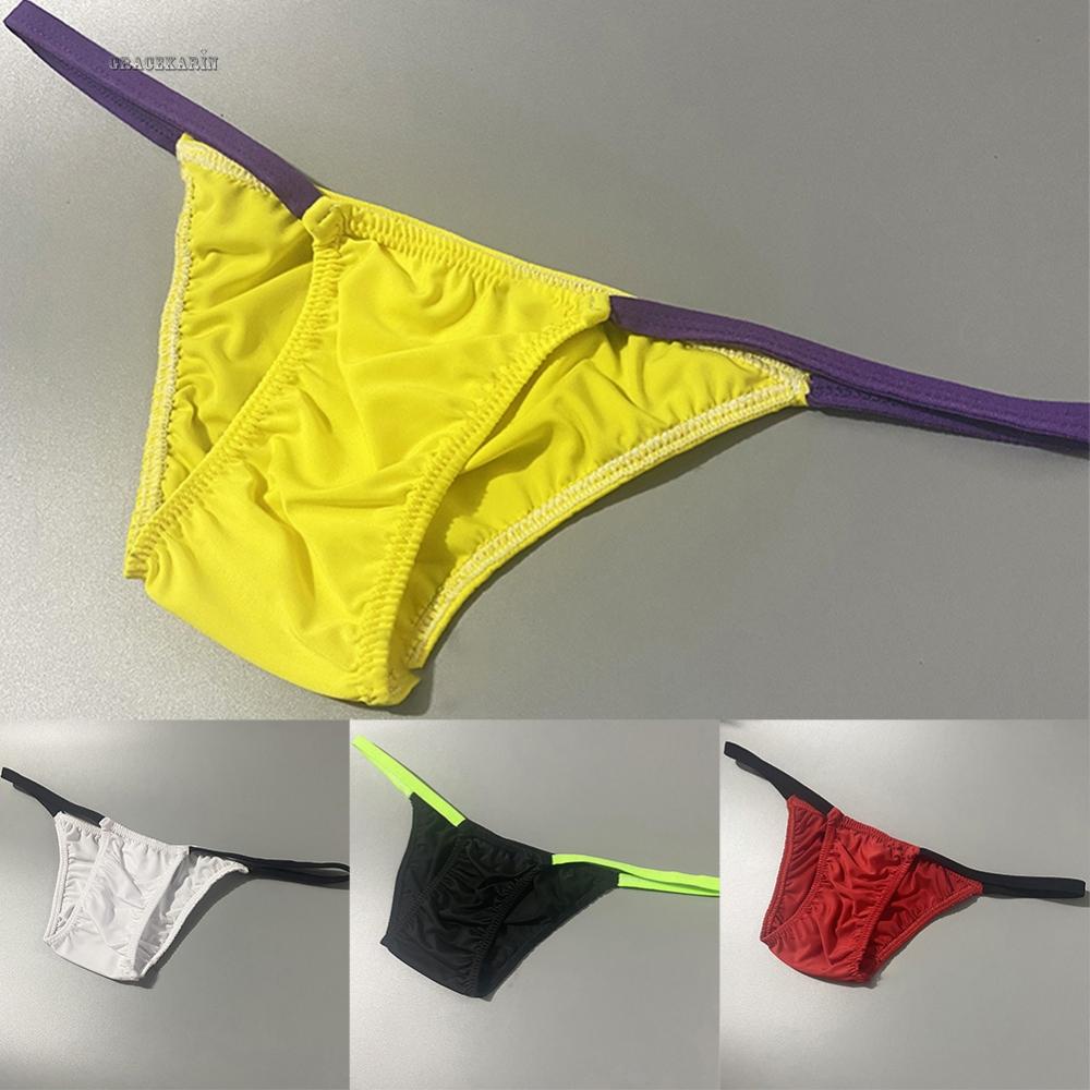 Lowrise Men's Bikini Briefs Soft Jockstrap Underwear for Posing