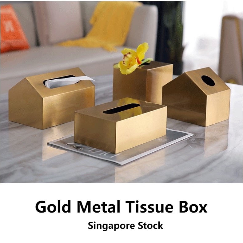 Europe Victorian Style Luxury Decorative Tissue Box Gold Metal | Shopee ...