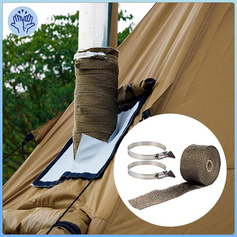 Stoves Pipe Wraps Fiber with 2 Clamps Flue Burner