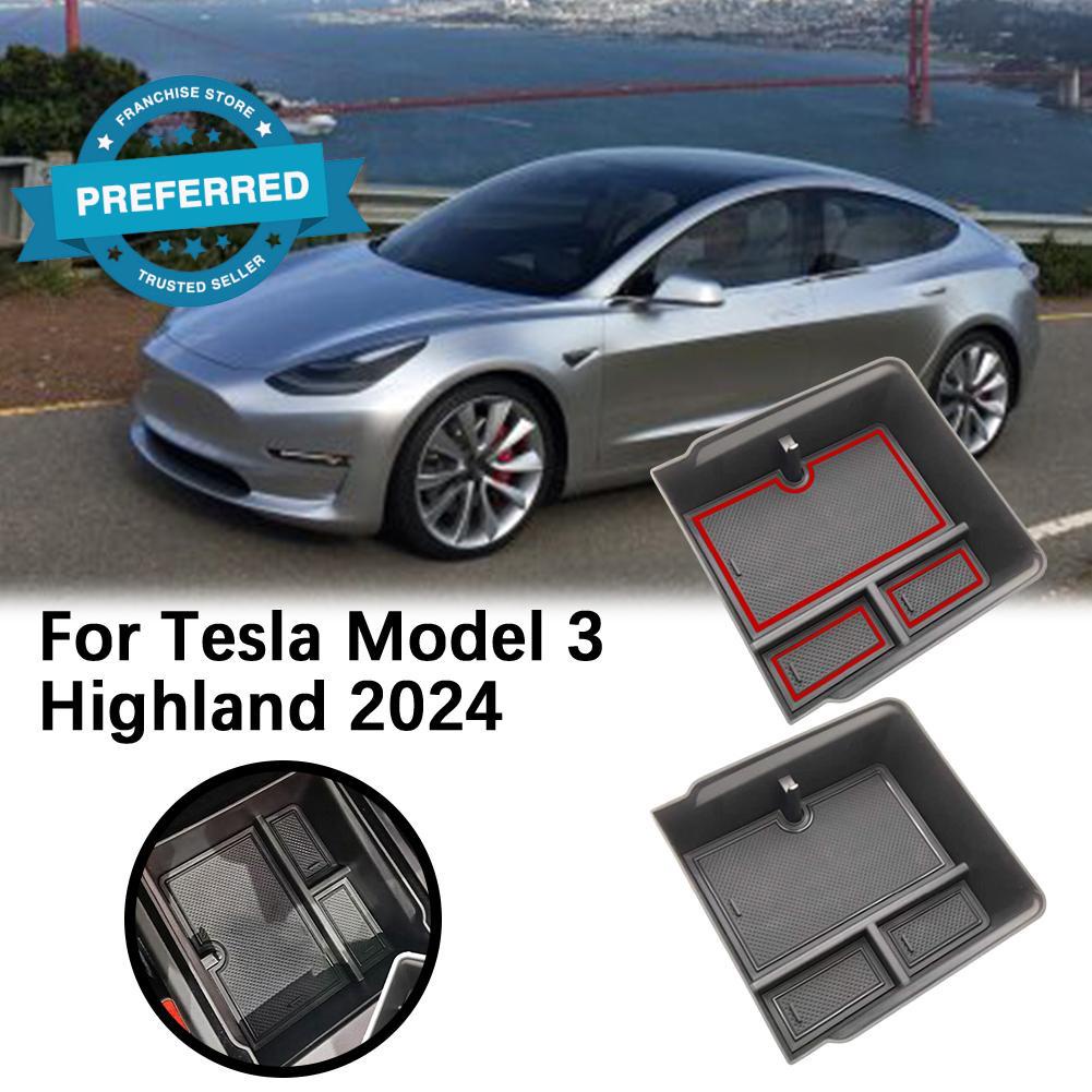 For Tesla Model 3 Highland 2024 Console Armrest Storage Interior