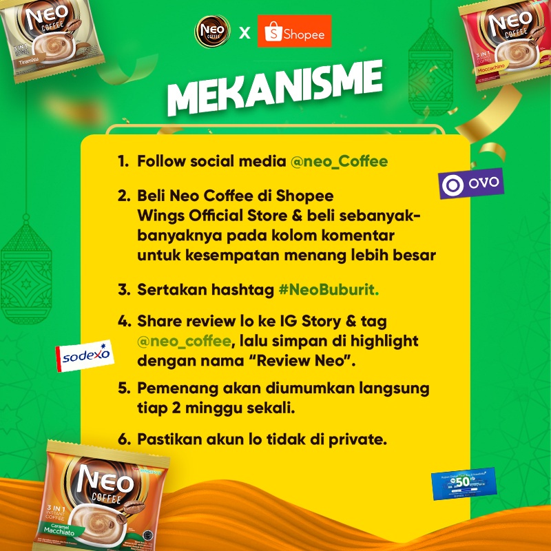 [Buy 2 Get 1] Neo Coffee Caramel Machiato 200 gr x 2 - Free Neo Coffee Tiramisu 200 gr - Gambar 2