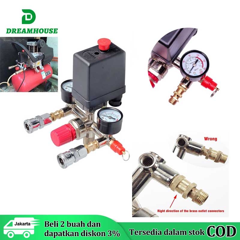 Automatic Compressor Regulator Set 220V Pressure Switch Air Valve