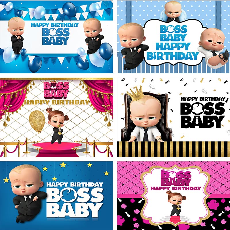 Boss Baby Girl Birthday Backdrop Photography Baby Shower Kids Children ...