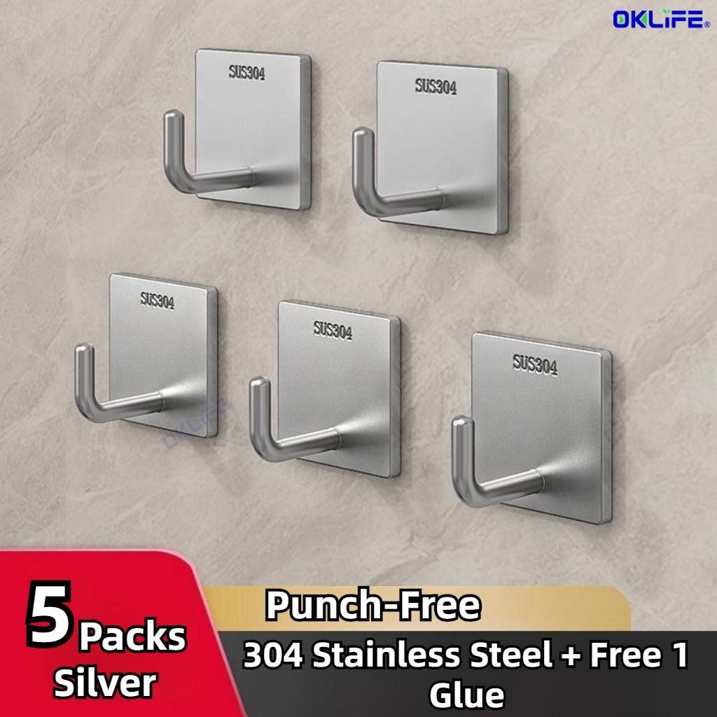 SUS 304 Stainless Steel Thickened Hook Kitchen Bathroom Hook Bathroom Single Hook Waterproof Hook view 8