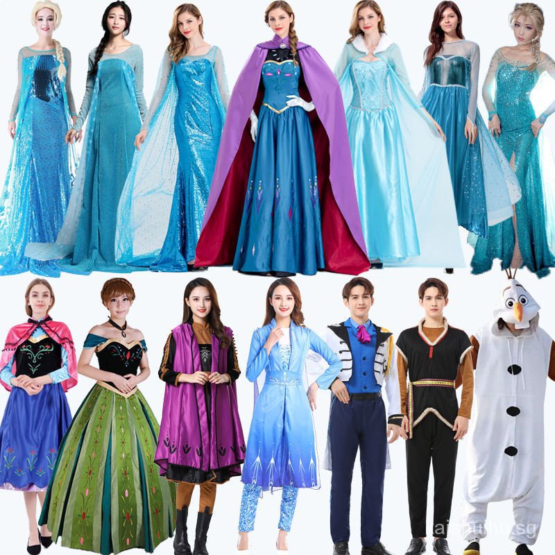 Princess　Anna　O4QW　cos　Costume　In　Clear　Prince　Adult　Snow　Performance　Elsa　stock】Halloween　Ice　Treasure　Shopee　Dress　Hans　Singapore