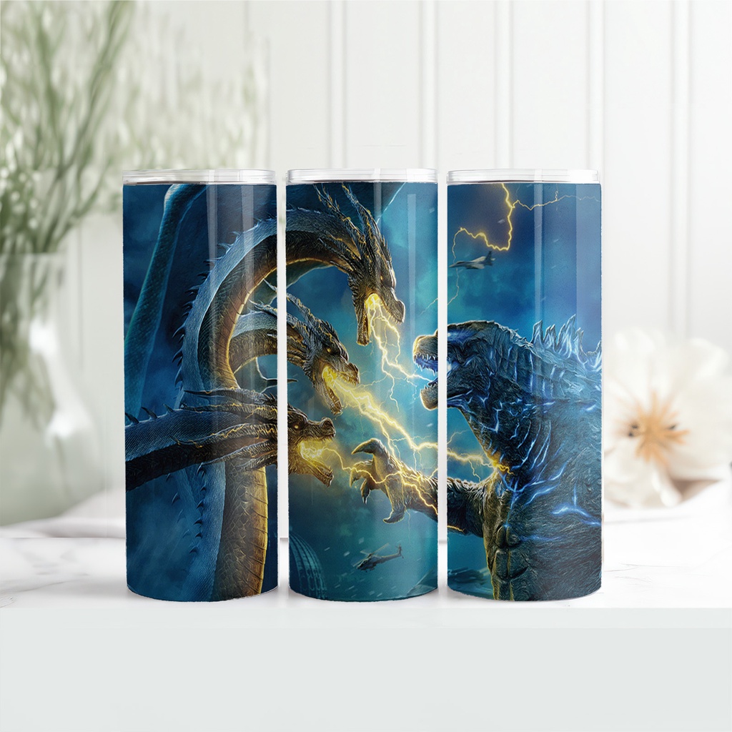 Godzilla Art Tumbler - Stainless Steel Vacuum Insulated Tumbler