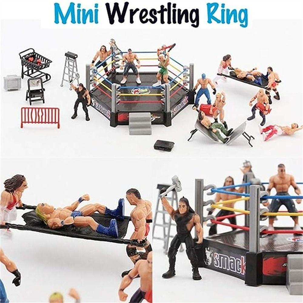 SEVEN Wrestling Toys, Fighting Station Arena Cage Wrestling Figure ...