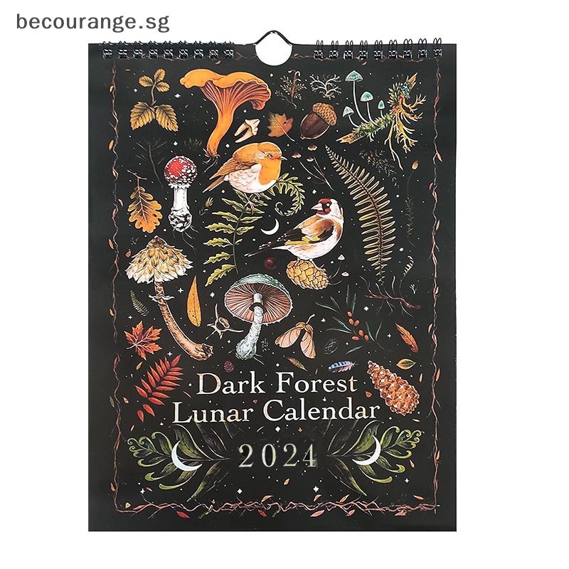 [Becourange] 2024 Dark Forest Calendar Creative Illustrated Wall Lunar