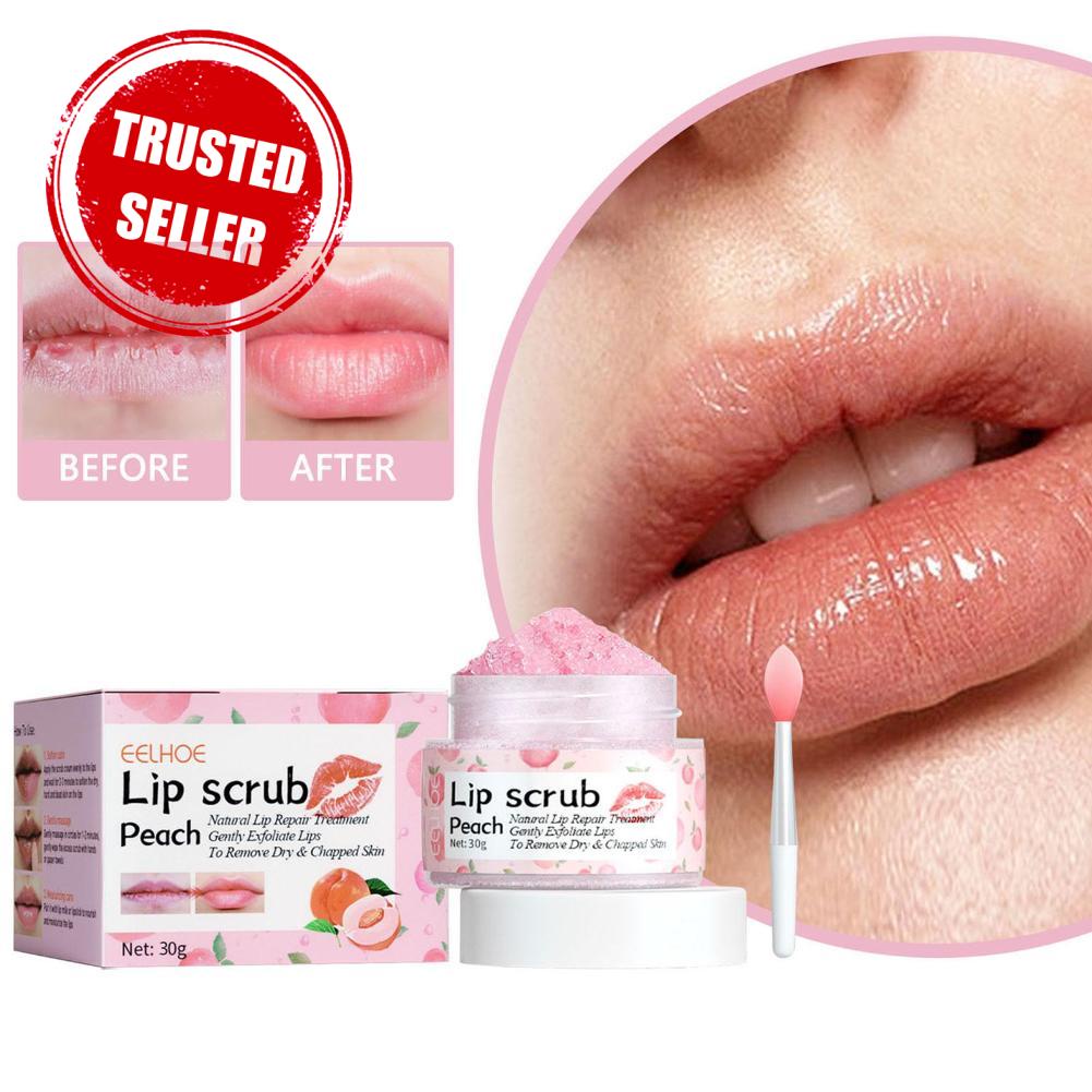 30g EELHOE Peach Lip Scrub To Lighten Lip Lines And Skin Tender Lip To