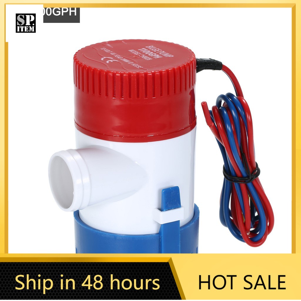 12V Electric Pump 1100GPH Marine Bilge Pump Submersible Boat Water Pump