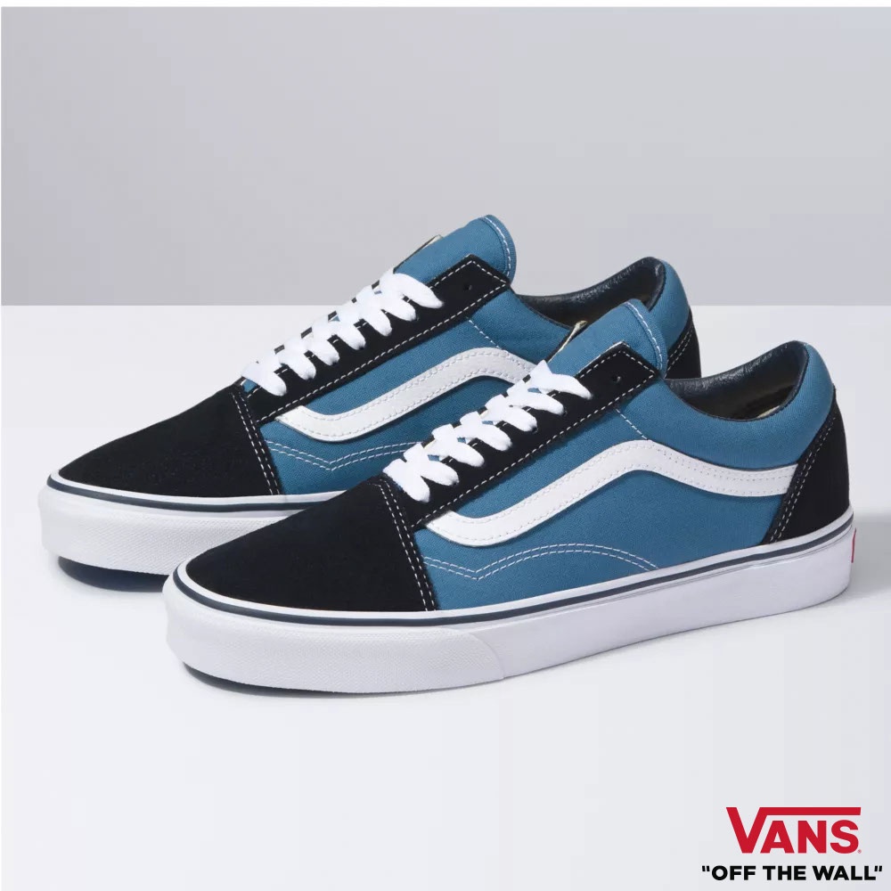 Low top vans blue sale