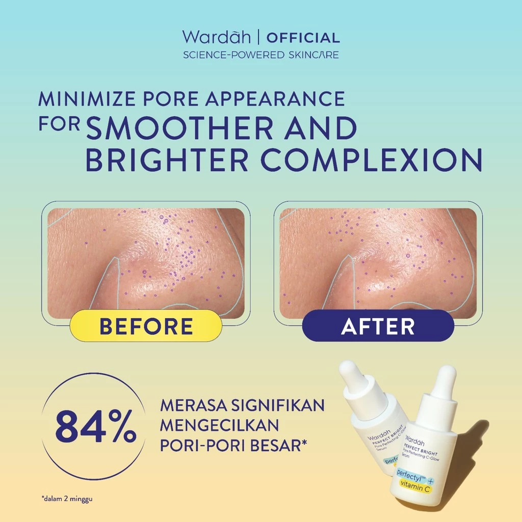WARDAH Perfect Bright Perfectyl + Vitamin C Pore Perfecting C-Glow Serum - Micro Peeling Serum-Mencerahkan dan Menghaluskan kulit serta Mengecilkan Pori-Pori - Skincare - Gambar 4