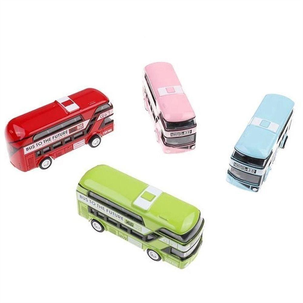 BEAUTY Double Decker Bus Toy, Skin-Die Cast Plastic Alloys Model