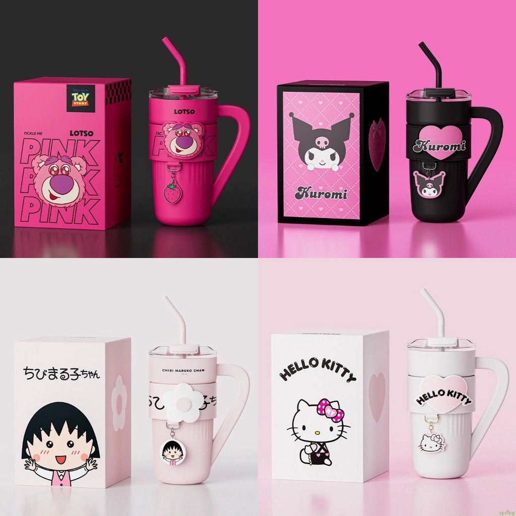 1000ml Sanrio Hello Kitty Kuromi Tumbler Cup Thermal Mug Thermos