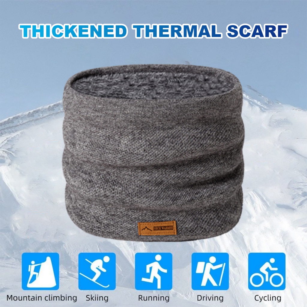 Fleece Lining Knitting Scarf Cozy Winter Neck Gaiter for Men and Women