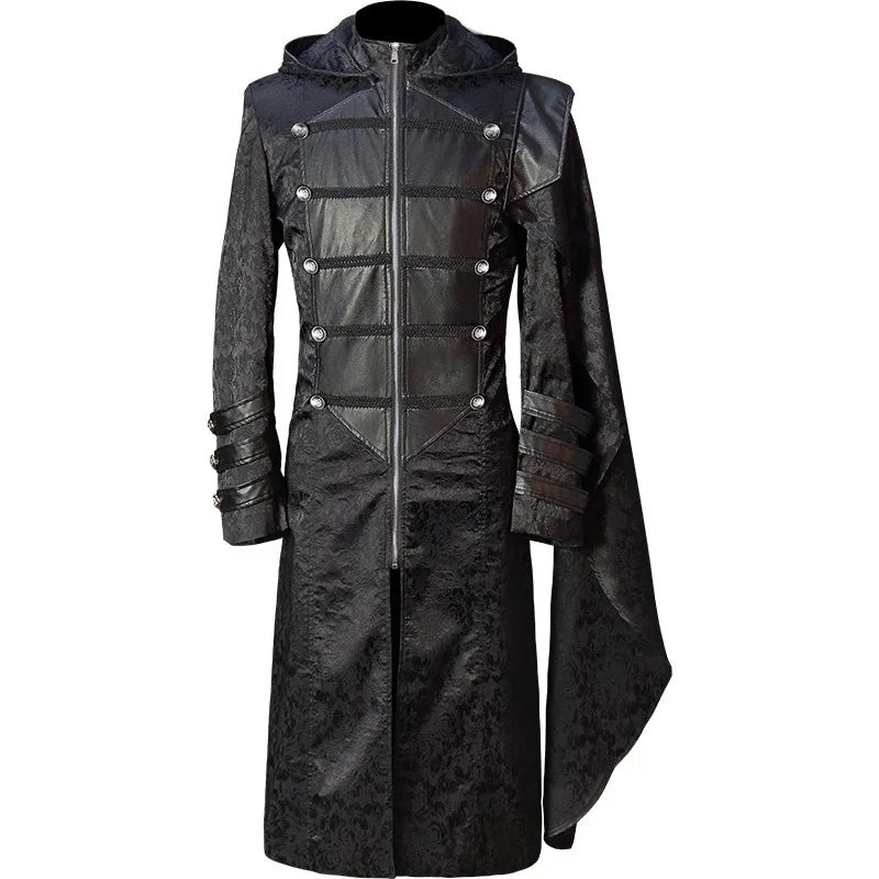 Steampunk Medieval Gothic Knight Pirate Assassin Leather Trench Coat ...