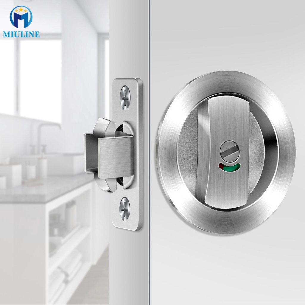 Round Pocket Door Lock Set Thickened Zinc Alloy Sliding Pocket Door Lock Hardware Kit