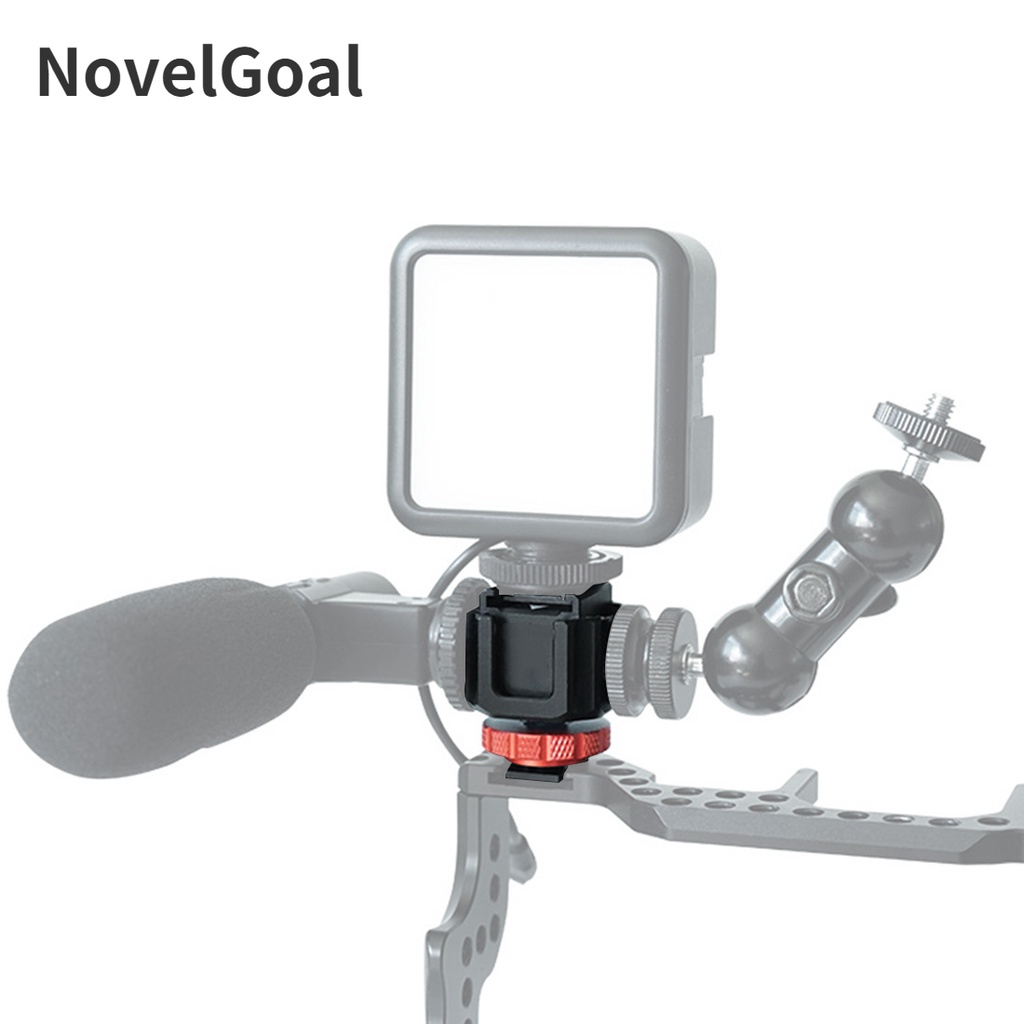 NovelGoal Dreifach-Kaltschuhadapter Mit 6,35mm Gewinde - Multifunktionshalterung Für Kamera-Zubehör