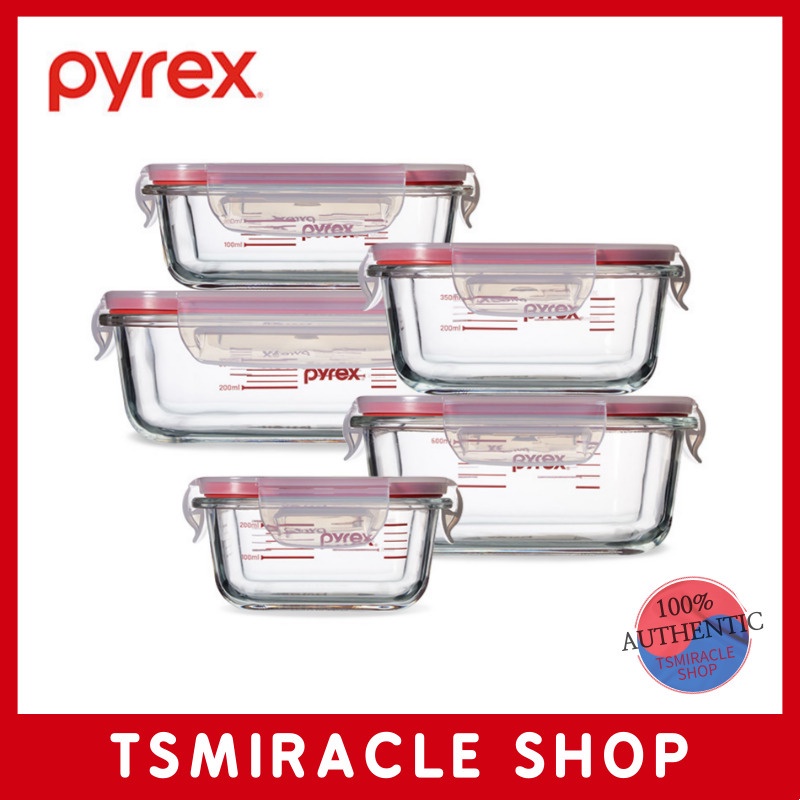 Pyrex measuring glass container airtight container square container