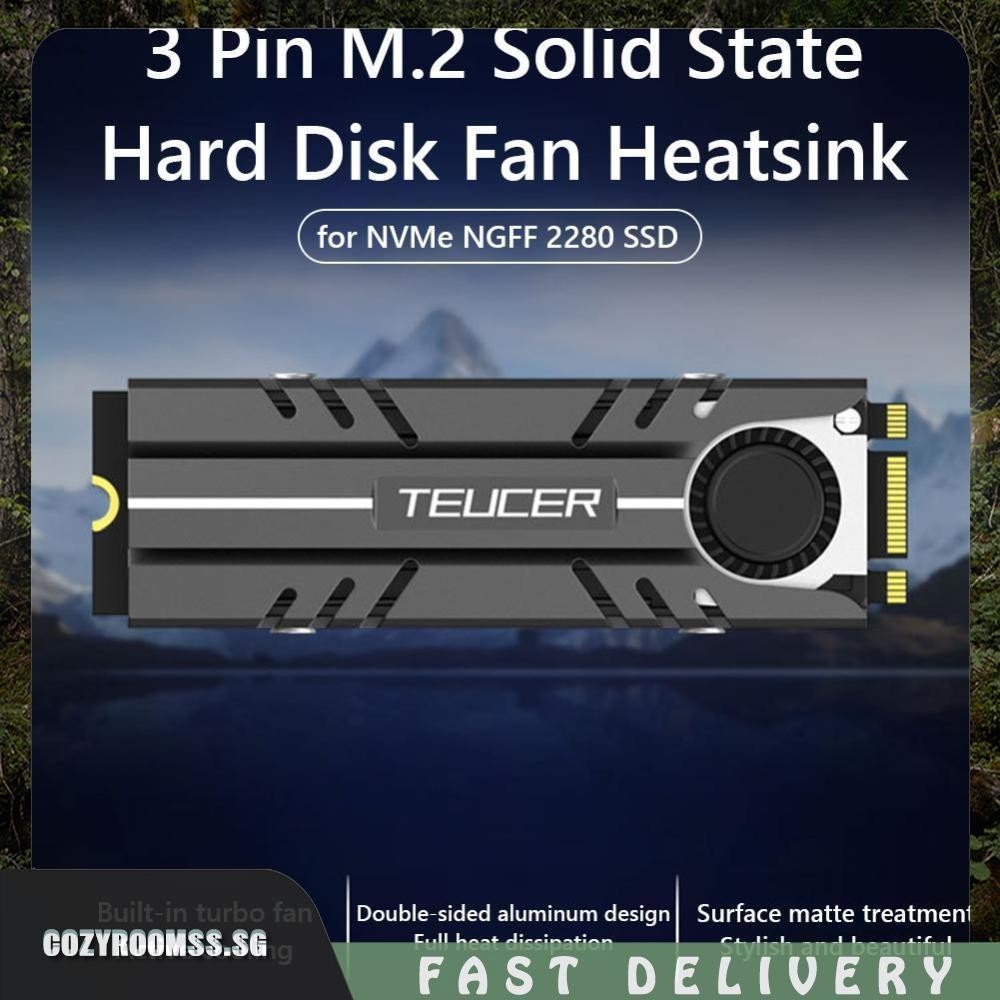 [cozyroomss.sg] 3 Pin M.2 Solid State Hard Disk Fan Heatsink for NVMe