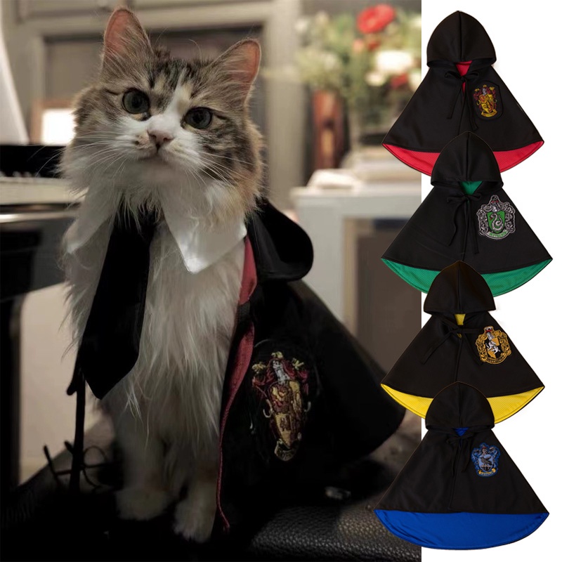 Dog Cat Hallowen Costume Harry Potter Cloak Pet Cloak for Halloween Cosplay Funny Show Props for Dogs Cats Female Male Pet Accessories