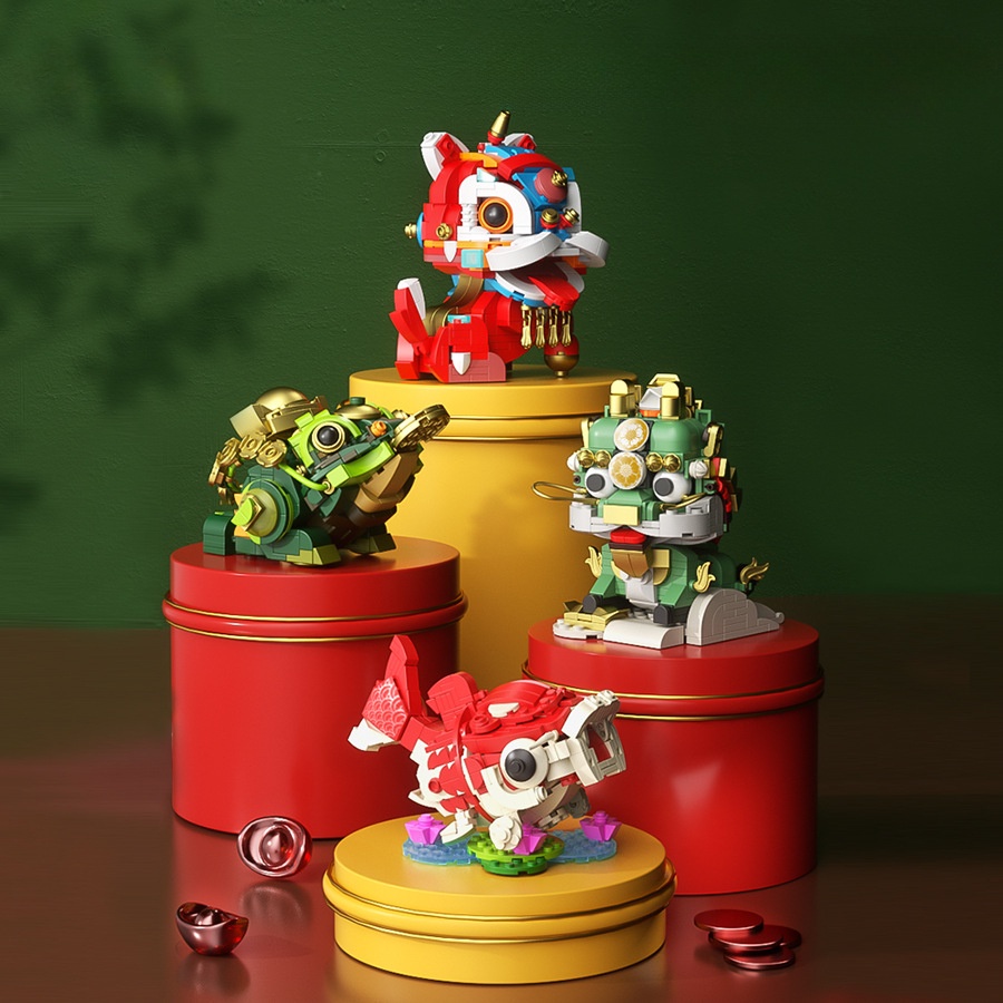 Chinese Style Modular Toys Koi and Kylin Decorations Cute and Fun ...