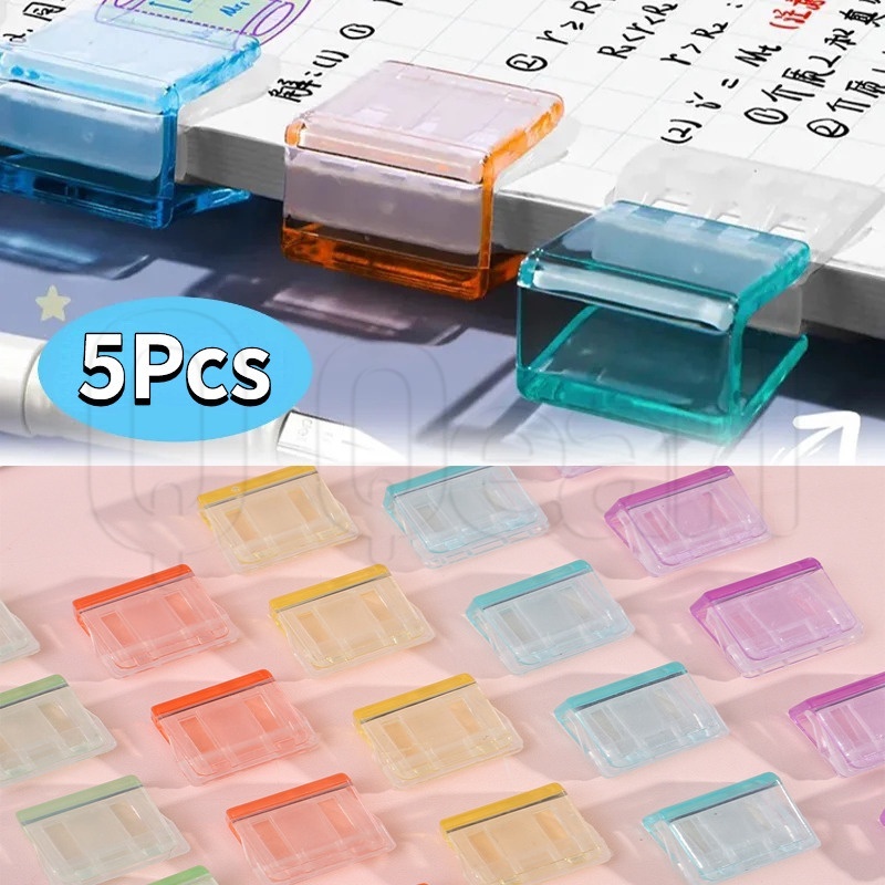 5Pcs Transparent Candy Color Push Clip/ Fixed Folder For Office ...