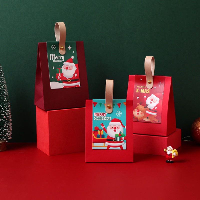 Luxury Christmas Gift Boxes with Handle for Candy and Tissue Paper