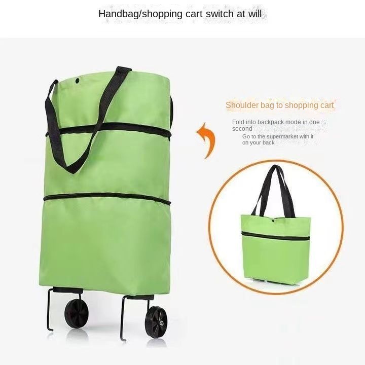 Shopping Cart Luggage Trolley Portable Folding Wheeled Shopping Bag