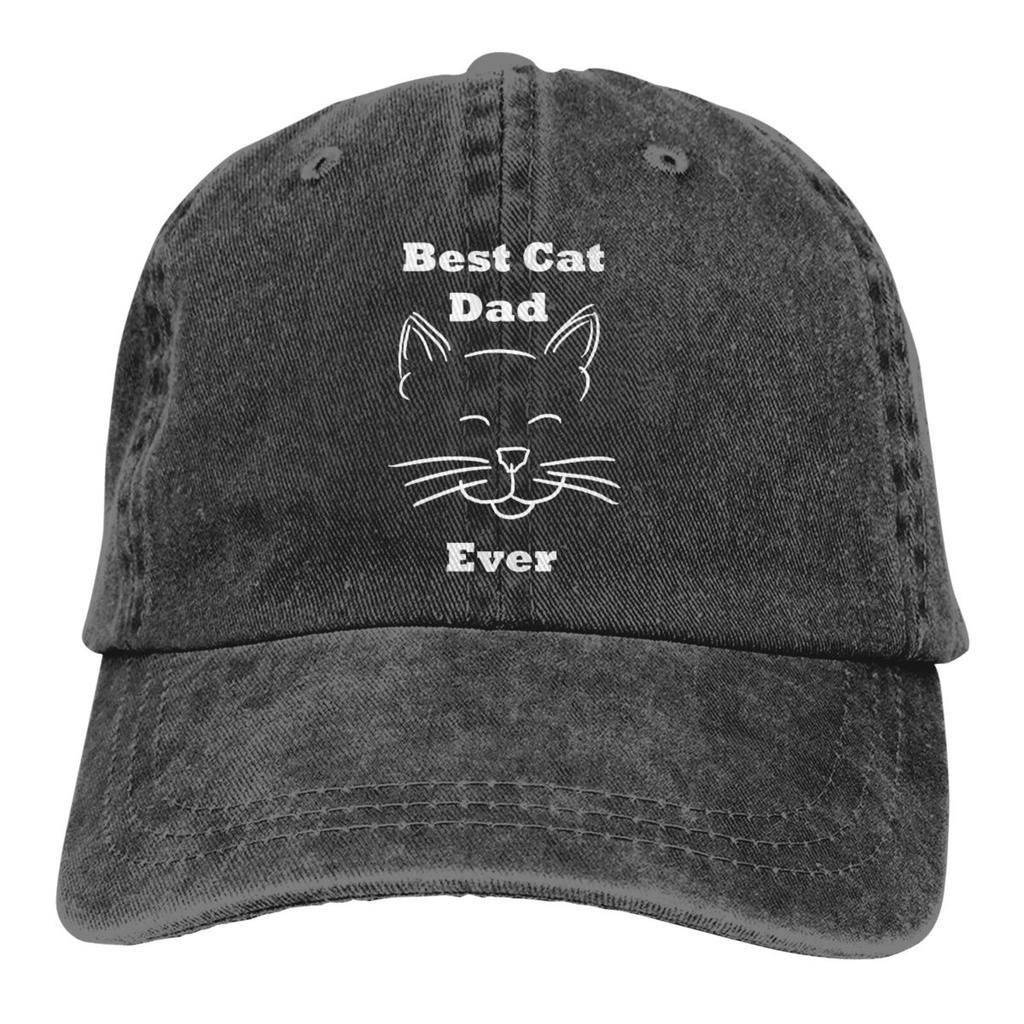 New Fashion Best Cat Dad Ever Squinty Kitty Cat Face Adjustable Caps 